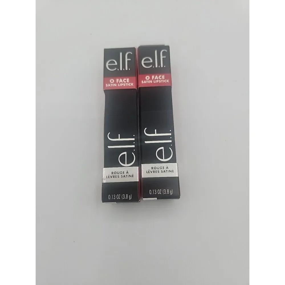 E.l.f O Face Satin Lipstick 0.13 Oz Lipstick 81789 No Regrets Lot Of 2pc